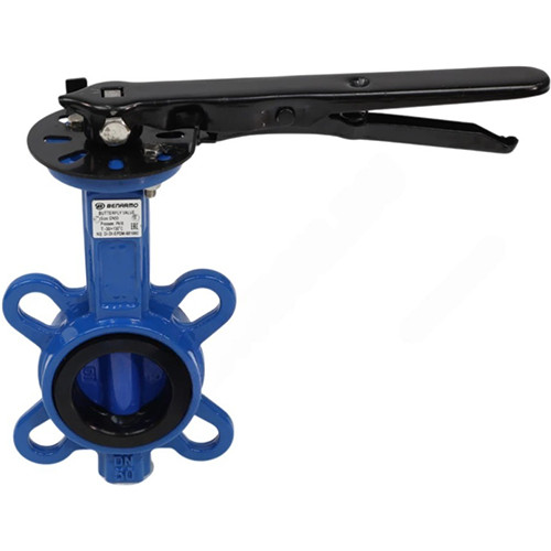 Затвор дисковый чугунный Benarmo DN 200 PN 10/16 поворотный межфланцевый с рукояткой Рус