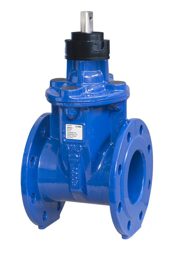 Задвижка VAG EKOPlus DN 100 PN 10/16 фланцевая клиновая чугунная со штурвалом с обрезиненным клином