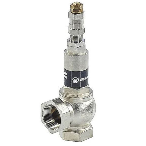 Клапан предохранительный Benarmo ВР 1/2"х1/2" DN 15х15 PN 16 Pн = 1...16 бар угловой латунный с никелевым покрытием