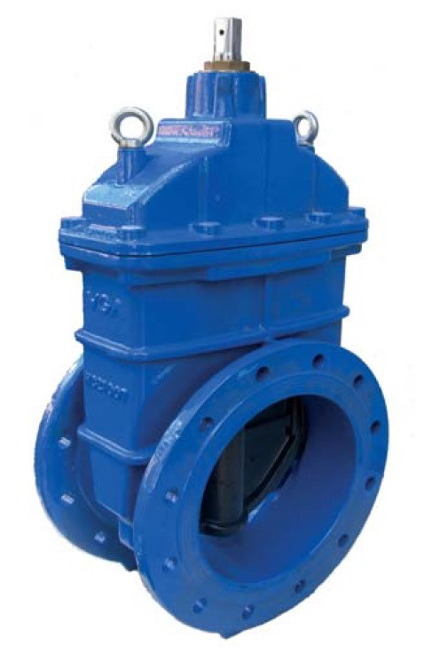 Задвижка VGA D17.04 DN 400 PN 10 L=310 мм фланцевая клиновая чугунная с маховиком с обрезиненным клином