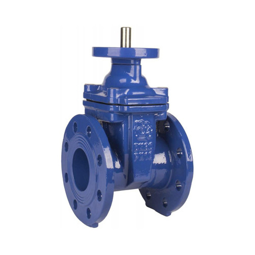 Задвижка клиновая ABRA A40-BS DN 125 PN 10/16 чугунная фланцевая с голым штоком (Синий)