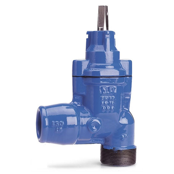 Задвижка AVK 11/30 DN 50-2" PN 16 ответвительная с наружной резьбой и фиксирующей муфтой для ПЭ труб угловая резьбовая