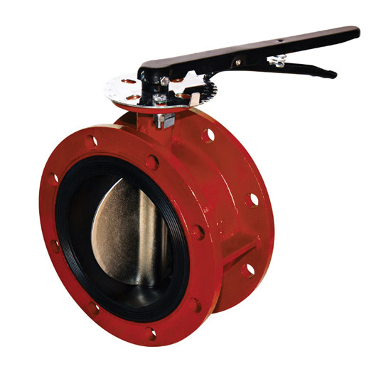 Затвор DENDOR 021F DN 65 PN 16 поворотный дисковый фланцевый с рукояткой для систем пожаротушения (EPDM)