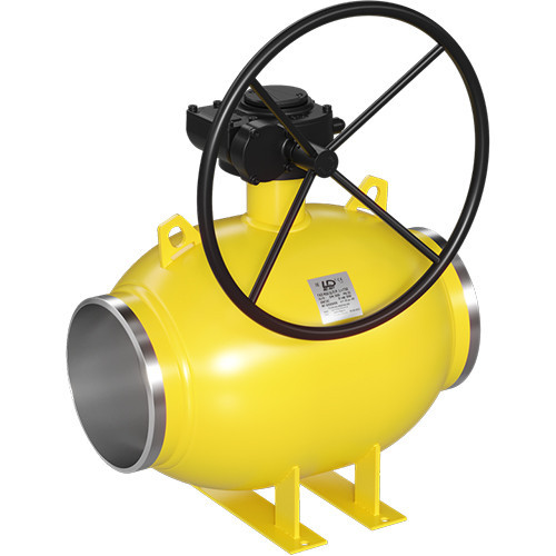 Кран шаровой цельносварной LD КШ.Ц.П.Р.GAS.300.025.П/П.01 Ду 300 Ру 25 нержавеющий полнопроходный под приварку с редуктором