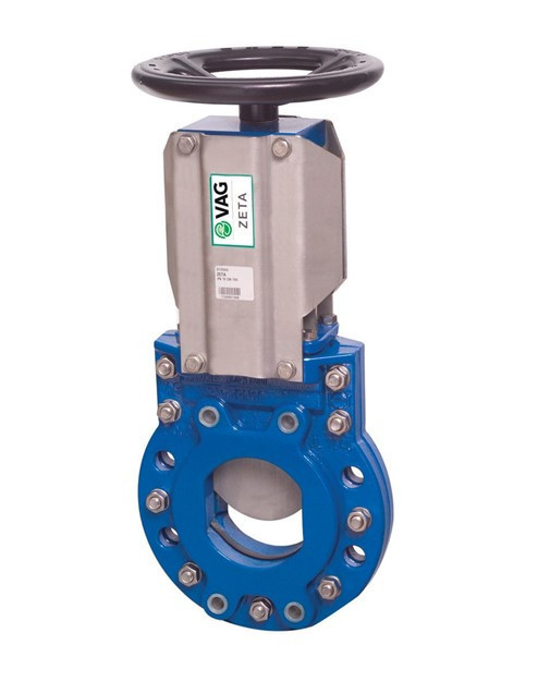 Задвижка шиберная ножевая VAG ZETA DN 80 PN 10 со штурвалом